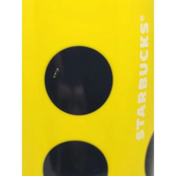 Starbucks‎ 2015 Ceramic Yellow & Black Polka Dot Coffee Mug Tumbler 12 oz no lid - Picture 4 of 4